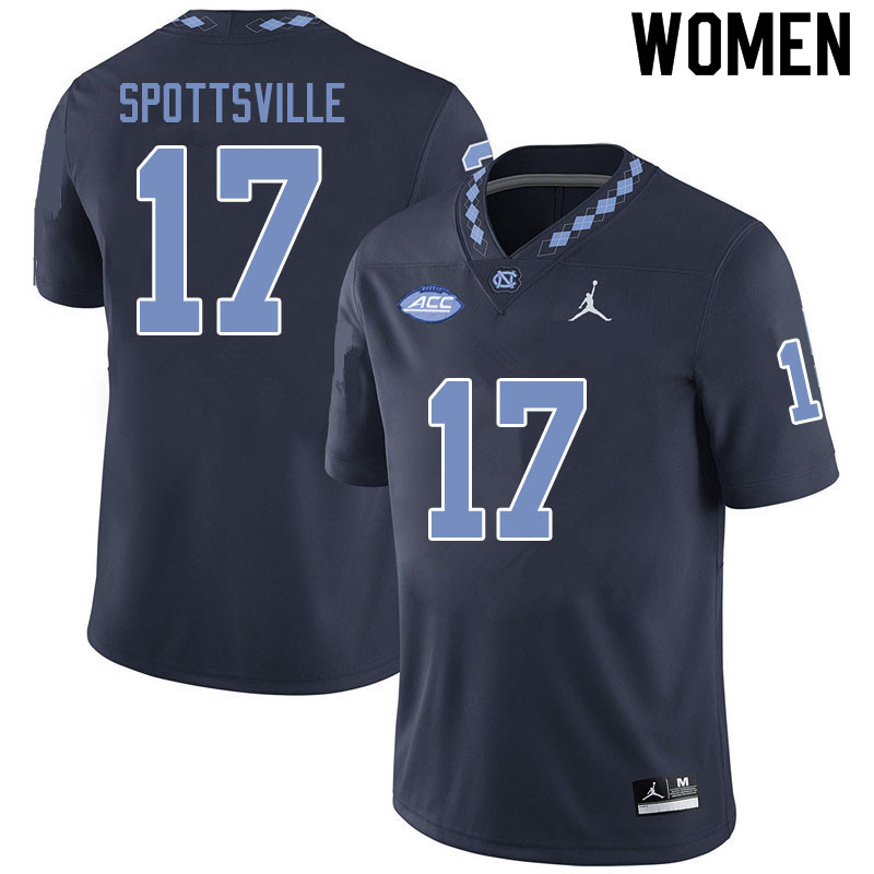 Jordan Brand Women #17 Welton Spottsville North Carolina Tar Heels College Football Jerseys Sale-Bla